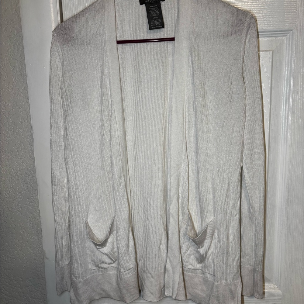 Matty M Cream Open Front Cardigan